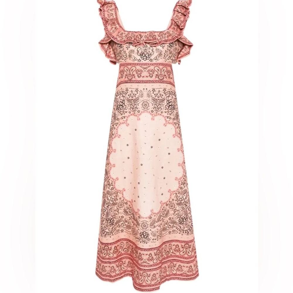 NWT Zimmermann matchmaker frilled midi dress